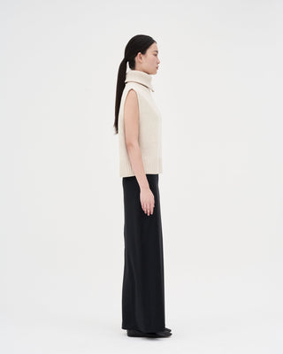 Turtleneck Vest _ Almond Milk