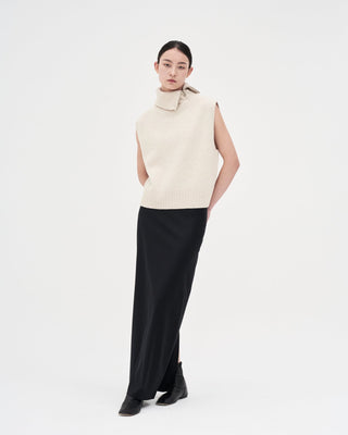 Turtleneck Vest _ Almond Milk