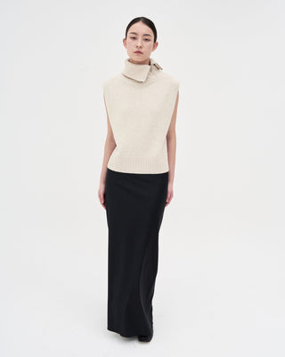 Turtleneck Vest _ Almond Milk