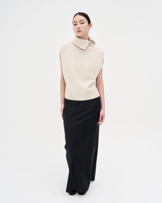 Turtleneck Vest _ Almond Milk
