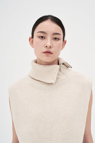 Turtleneck Vest _ Almond Milk