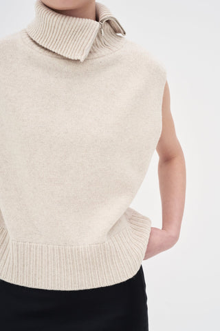 Turtleneck Vest _ Almond Milk