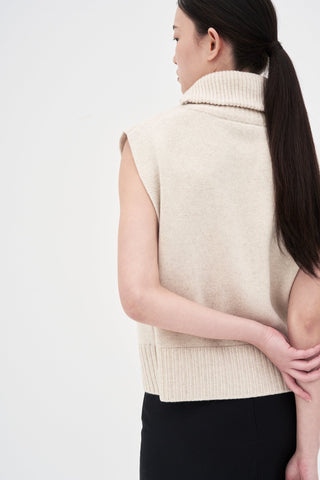 Turtleneck Vest _ Almond Milk