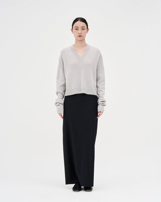V-neck Knit _ Light Grey
