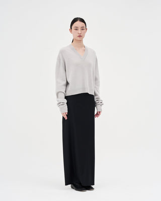 V-neck Knit _ Light Grey