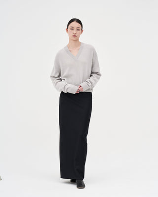 V-neck Knit _ Light Grey