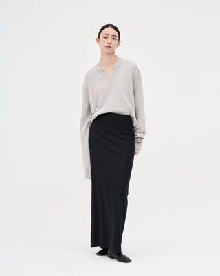 V-neck Knit _ Light Grey