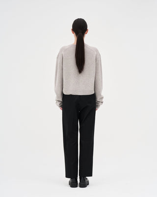 V-neck Knit _ White Sand