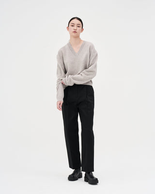V-neck Knit _ White Sand