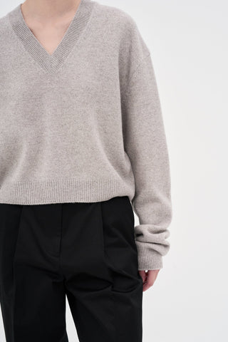 V-neck Knit _ White Sand