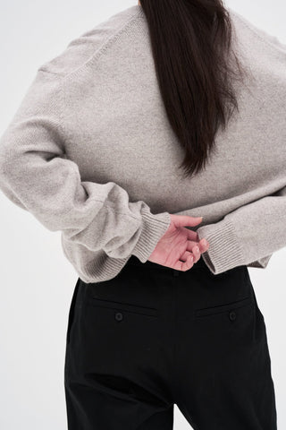 V-neck Knit _ White Sand